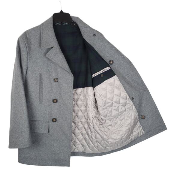 Lauren Ralph Lauren Men's Classic-Fit Double-Breasted Wool Peacoat Grey 38S NWOT - Picture 2 of 7